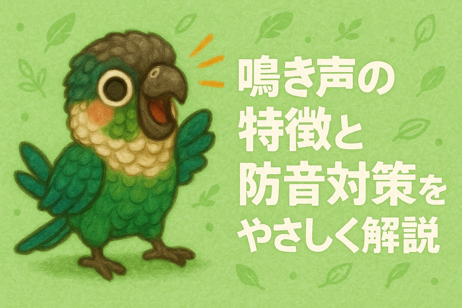 ウロコインコの鳴き声の特徴と防音対策｜マンションでも飼える？